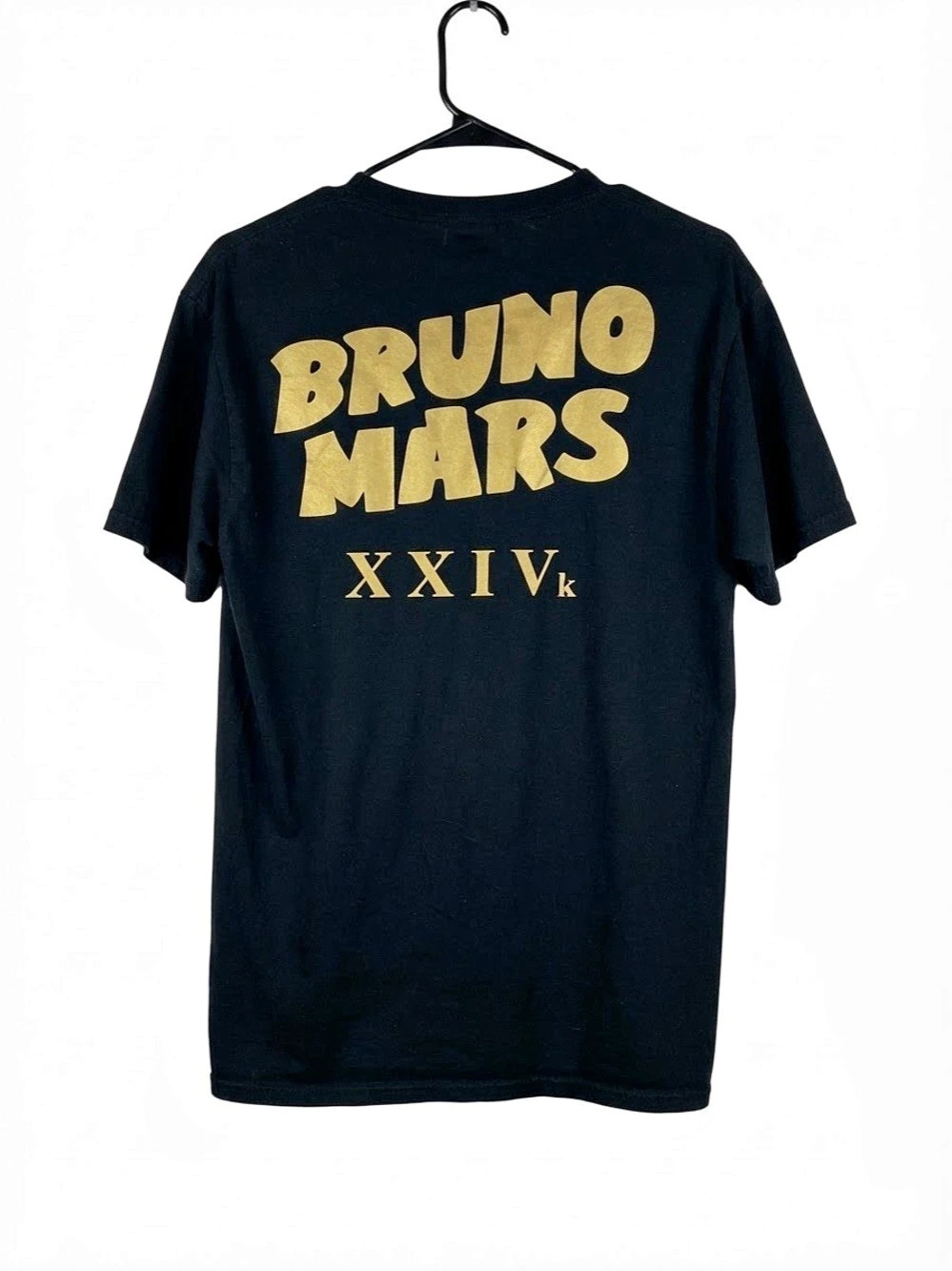 Bruno Mars 24K Magic World Tour Graphic Tee Black & Gold Medium